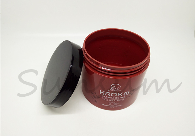 Red Color Cosmetic Facial Mask Jar Shampoo Bottle