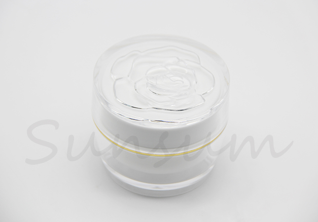 30g 50g Acrylic Cosmetic Lotion Golden Ring Flower Top Cap Cream Bottle
