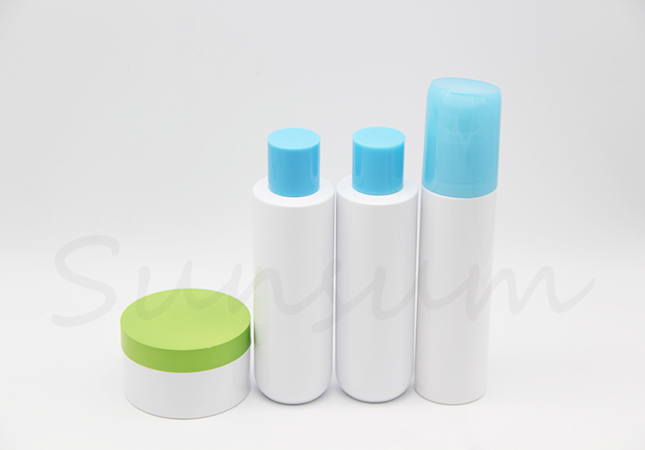 Set Straight Bottle Round Bottom Cosmetic Toner Water Bottle and Cream Jar