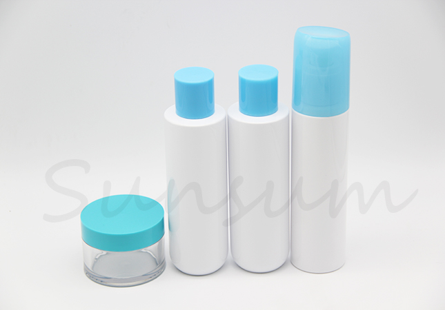Set Straight Bottle Round Bottom Cosmetic Toner Water Bottle and Cream Jar