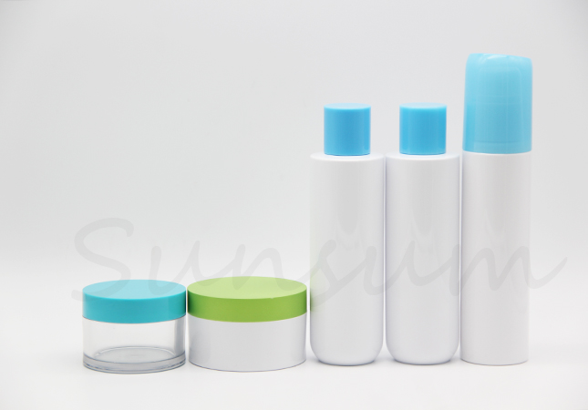 Set Straight Bottle Round Bottom Cosmetic Toner Water Bottle and Cream Jar