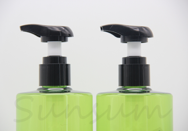 520ml Green Hair Care Shower Gel Black Pump Shampoo Bottle