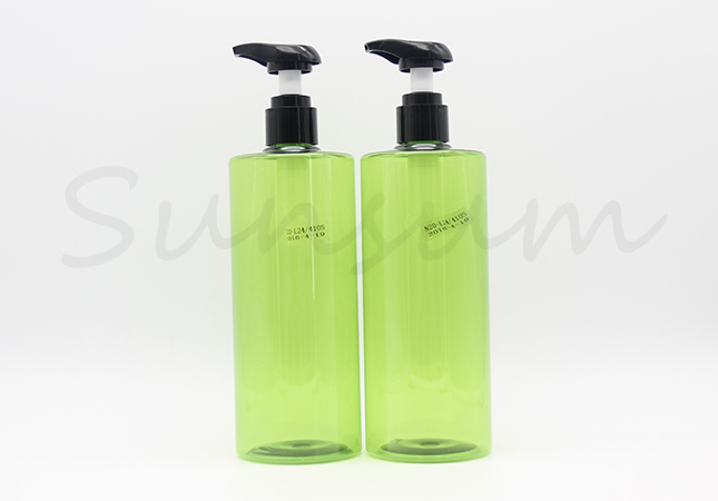 520ml Green Hair Care Shower Gel Black Pump Shampoo Bottle