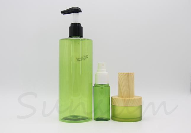 Wood Screw Cap Lotion Bottle with Cosmetic Jar 520ml Shampoo Bottle
