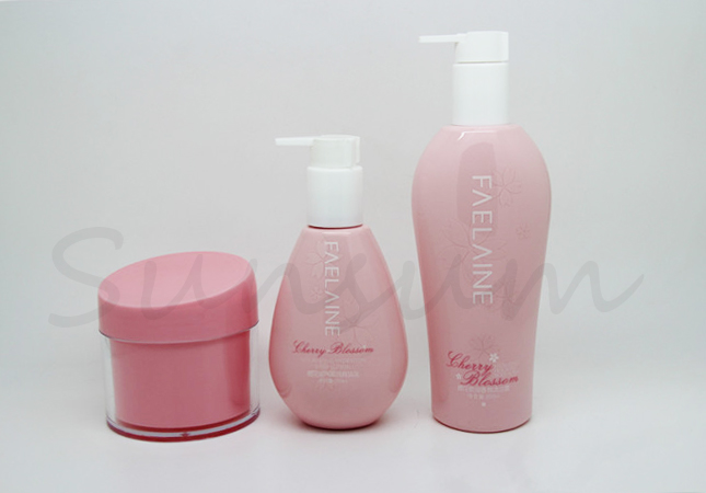 Pink Color Cosmetic Lotion Body Care Container Shower Gel Bottle