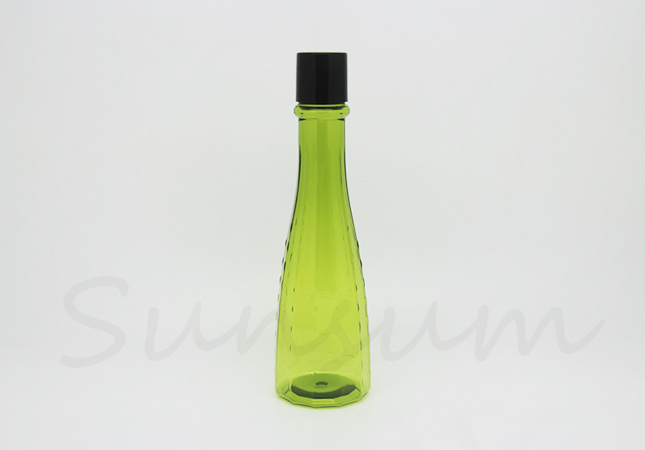 Round Cosmetic PET Plastic Lotion Care Unique Shape Lotion Bottle