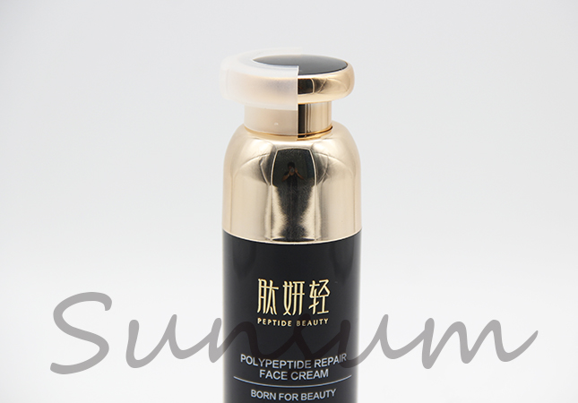 Golden Airless Pump Cosmetic Lotion Vacuum Custom Bottle