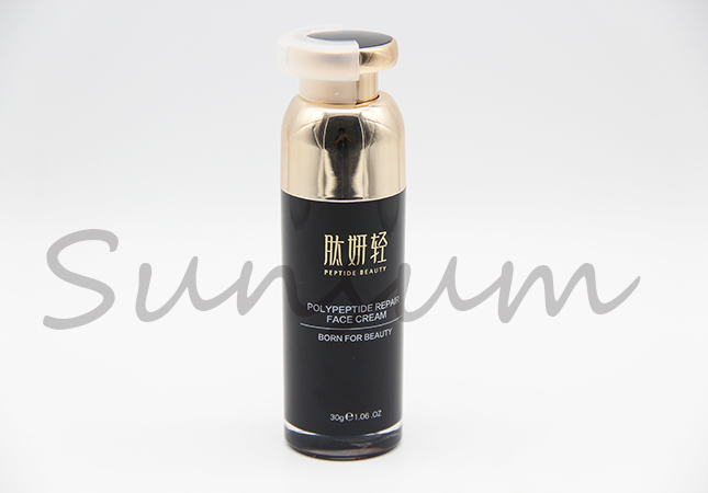 Golden Airless Pump Cosmetic Lotion Vacuum Custom Bottle