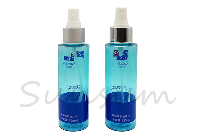 100ml Cosmetic Silver Lotion Pump Spray Body Care Bottle with Custom 