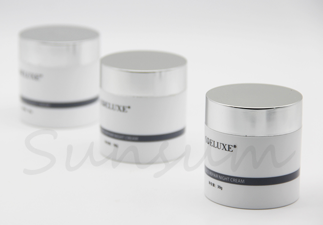 50g Cosmetic Pot Lotion Silver Screw Cap Cream Jar