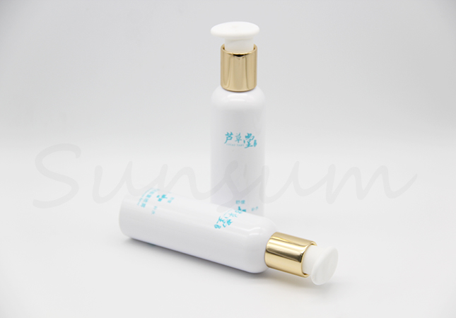 Round Shape Cosmetic Packaging Golden Lotion Pump Spray Bottle