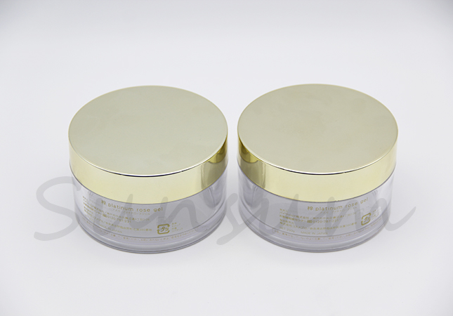 PETG Plastic Cosmetic Golden Screw Cap Cream Jar