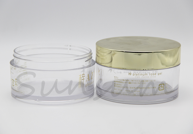 PETG Plastic Cosmetic Golden Screw Cap Cream Jar