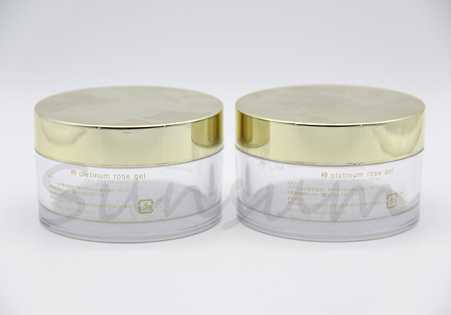 PETG Plastic Cosmetic Golden Screw Cap Cream Jar