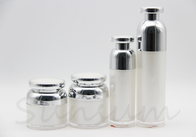 Set Cosmetic Vacuum Pump Skin Care Airless Jar and Bottle