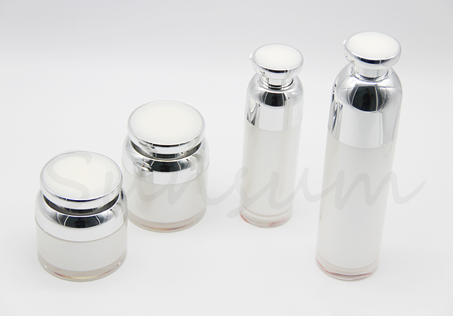 Set Cosmetic Vacuum Pump Skin Care Airless Jar and Bottle