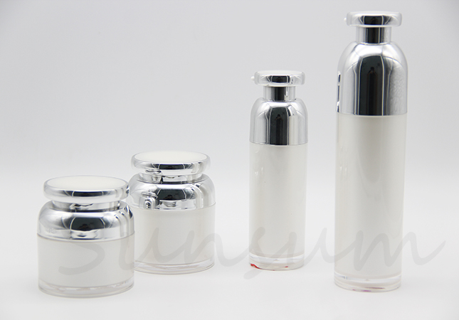 Set Cosmetic Vacuum Pump Skin Care Airless Jar and Bottle