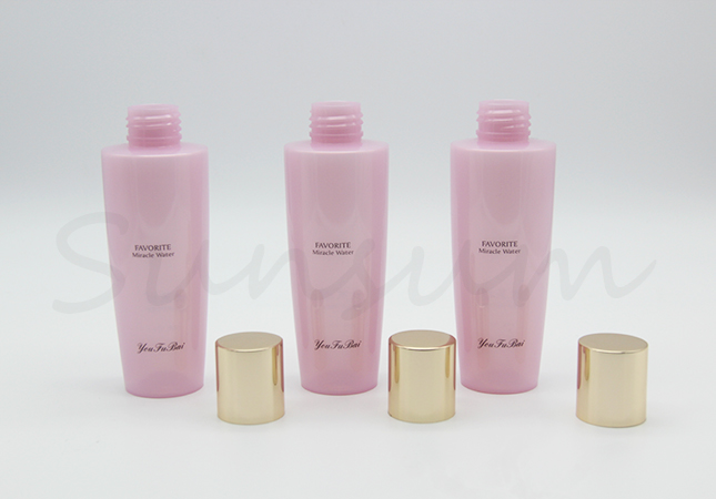 120ml PET Plastic Toner Water Golden Screw Cap Cosmetic Bottle