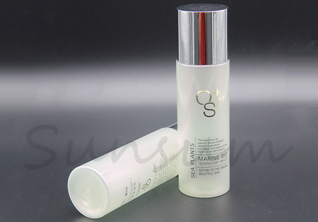 100ml Cosmetic Lotion Toner Water Plastic Container  Silver Cap Bottle