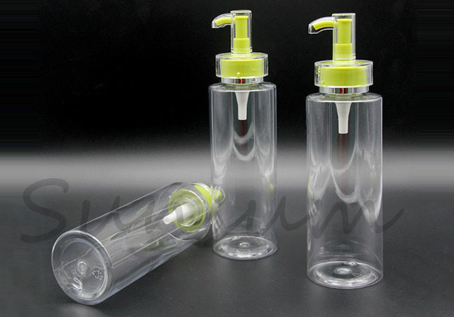 Transparent Cosmetic PET Plastic Shower Gel Shampoo Bottle