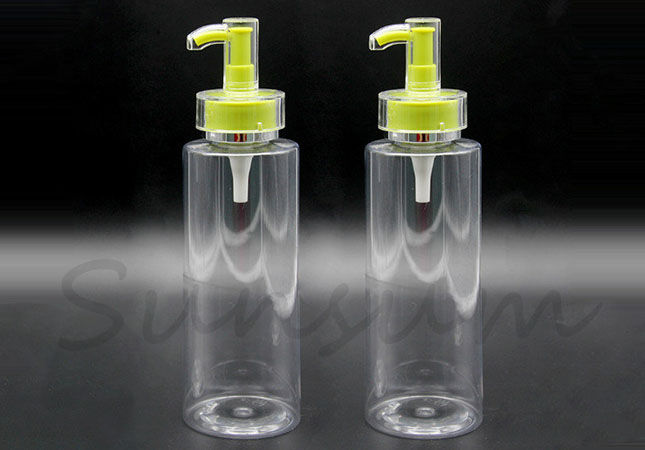 Transparent Cosmetic PET Plastic Shower Gel Shampoo Bottle