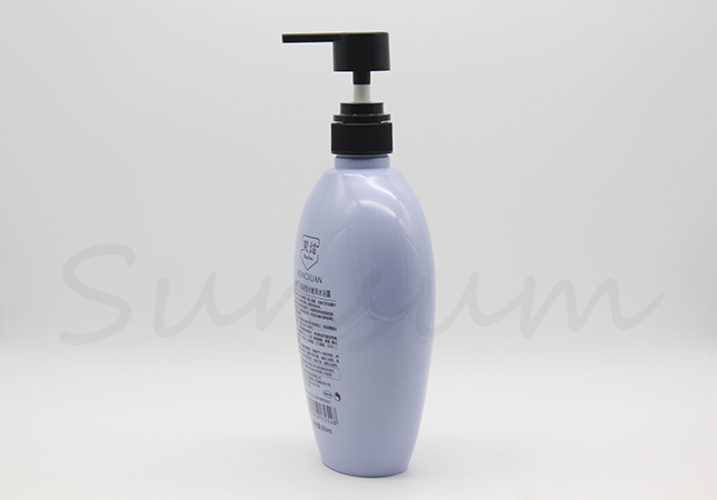 Cosmetic Flat Shape PET Plastic Hair Care Products Lotion Pump Bottle