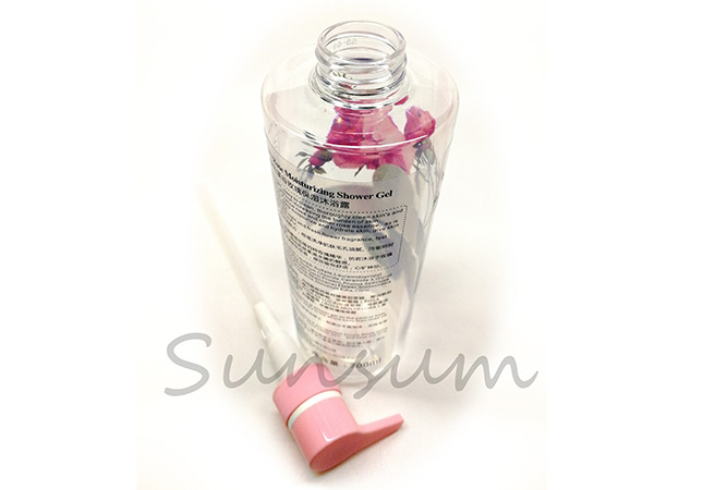 Silk Screen PET Plastic Shower Gel Cosmetic Packaging Shampoo Bottle