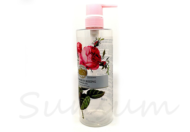 Silk Screen PET Plastic Shower Gel Cosmetic Packaging Shampoo Bottle