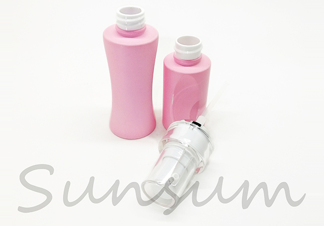 Pink Color Small Shape Lotion Acrylic Pump Skin Care Bottle