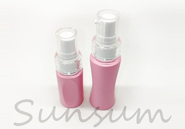 Pink Color Small Shape Lotion Acrylic Pump Skin Care Bottle