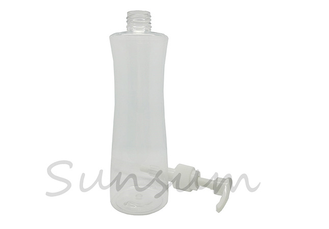 Transparent Color Unique Shape Shower Gel Packaging Shampoo Bottle