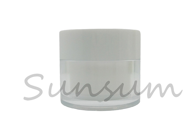 Double Wall Cosmetic  Plastic Pot Skin Care Cream Jar with 50g