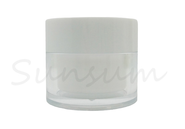 Double Wall Cosmetic  Plastic Pot Skin Care Cream Jar with 50g