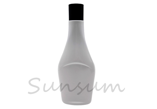 White Color Flat Shape Cosmetic Plastic Liquid Bottle