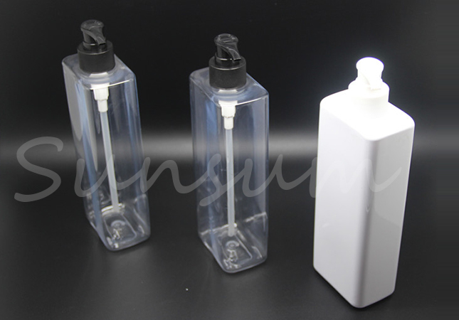 Transparent White Shampoo Packaging Cosmetic Shower Gel Bottle with 500ml