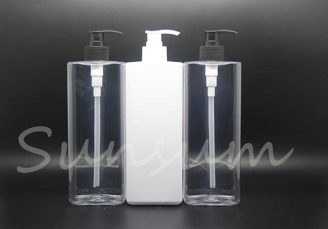 Transparent White Shampoo Packaging Cosmetic Shower Gel Bottle with 500ml