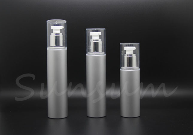 Gray Color PET Plastic Cosmetic Spray Pump Lotion Care Products Bottle