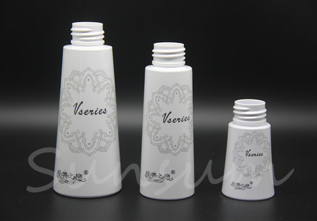 Cone Shape Cosmetic Screen Printing Plastic Lotion Pump Bottle