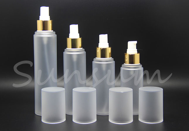 Transparent Frosted Lotion Pump Spray Cosmetic Luxury Bottle