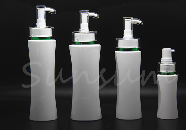 Thin Shape White Color Cosmetic Cleanser Skin Care Plastic Bottle