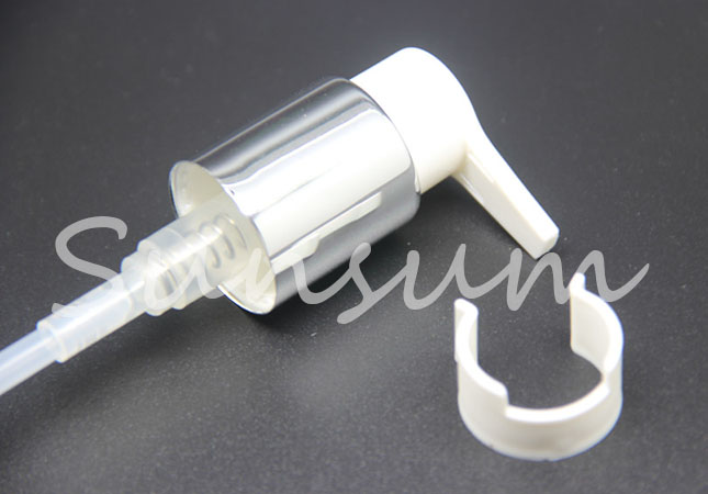 Set Plastic Shower Gel Cosmetic Silver Pump Shampoo Long Neck Square Bottle 