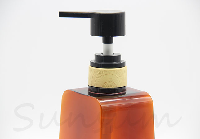 PETG Plastic Cosmetic Amber Color Shampoo Bottle