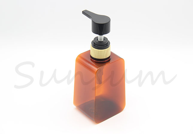 PETG Plastic Cosmetic Amber Color Shampoo Bottle