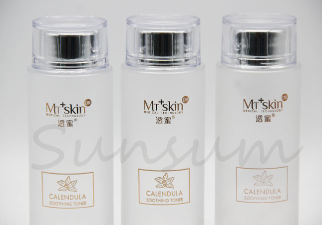 Luxurious Cosmetic Lotion Toner Water Liquid Frosted Transparent Bottle
