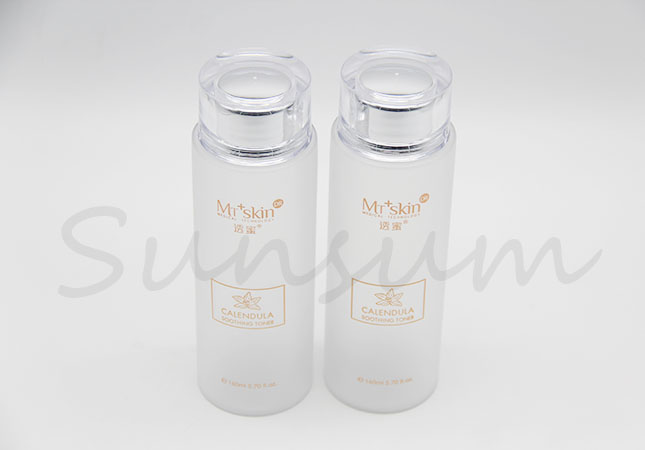 Luxurious Cosmetic Lotion Toner Water Liquid Frosted Transparent Bottle