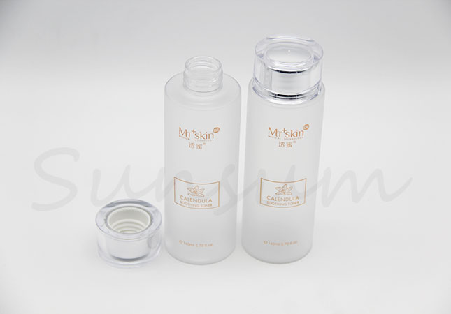 Luxurious Cosmetic Lotion Toner Water Liquid Frosted Transparent Bottle