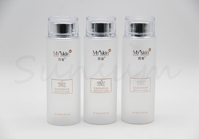 Luxurious Cosmetic Lotion Toner Water Liquid Frosted Transparent Bottle