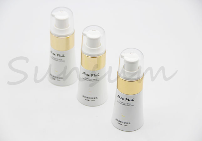 Small Size Cosmetic Golden Pump Spray Lotion Bottle