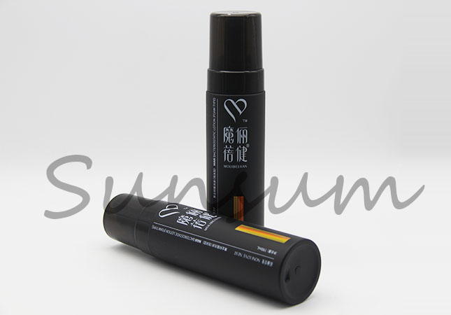 Black Color Cosmetic Foam Pump PET Plastic Bottle