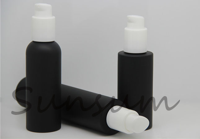 Black Matte Lotion Pump Cosmetic Skin Care Bottle